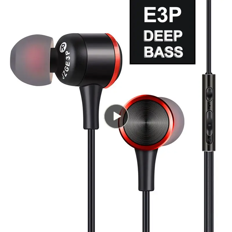 

Comfortable In Ear Earphone With Microphone Black Electronic Competition Headset Hifi Noise Cancel Wired Headset Waterproof Tpe
