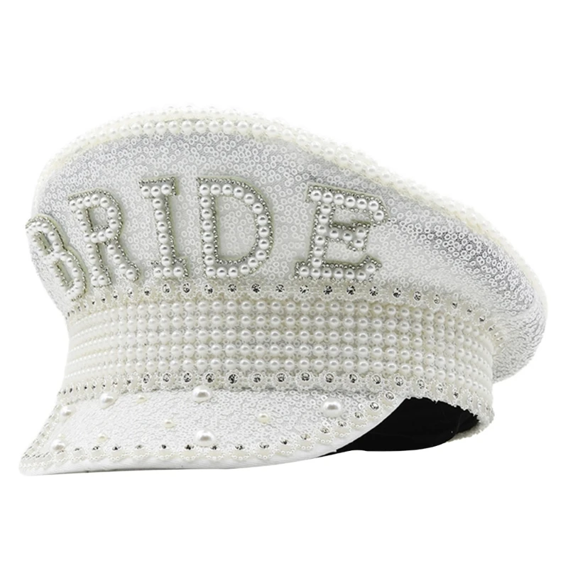 Pearls Captain Hat  Hat for Bachelorette Party Stage Dancing