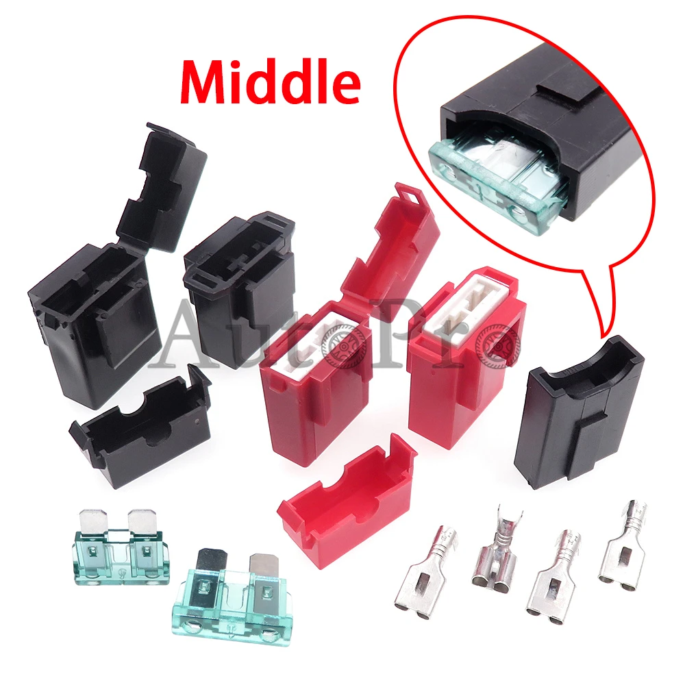 

1 Set Ceramics Medium Fuse Holder with Terminal for Car Motorcycle Electric Vehicles Standard Middle Insurance Connector