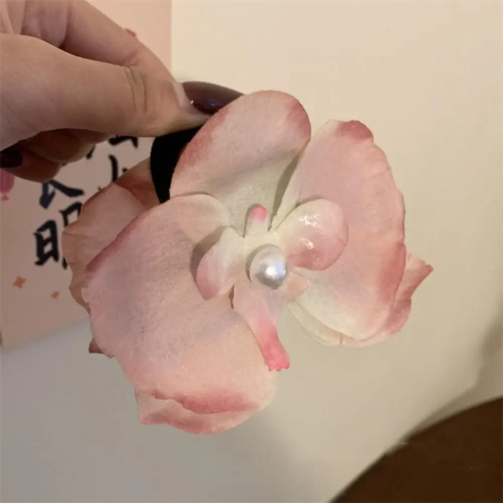 Розовый цветок орхидеи коготь для волос аксессуары украшение большой зажим в