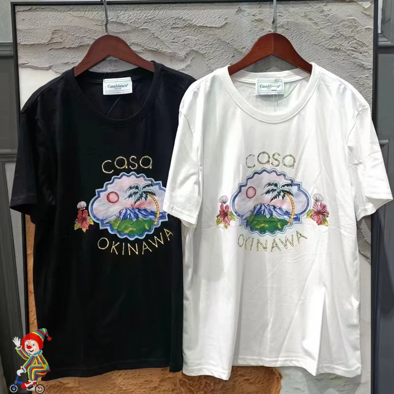 

2023 Summer New Casablanca T-shirts 1:1 High Quality Letter Print Logo Casablanca Top Tee Men Women