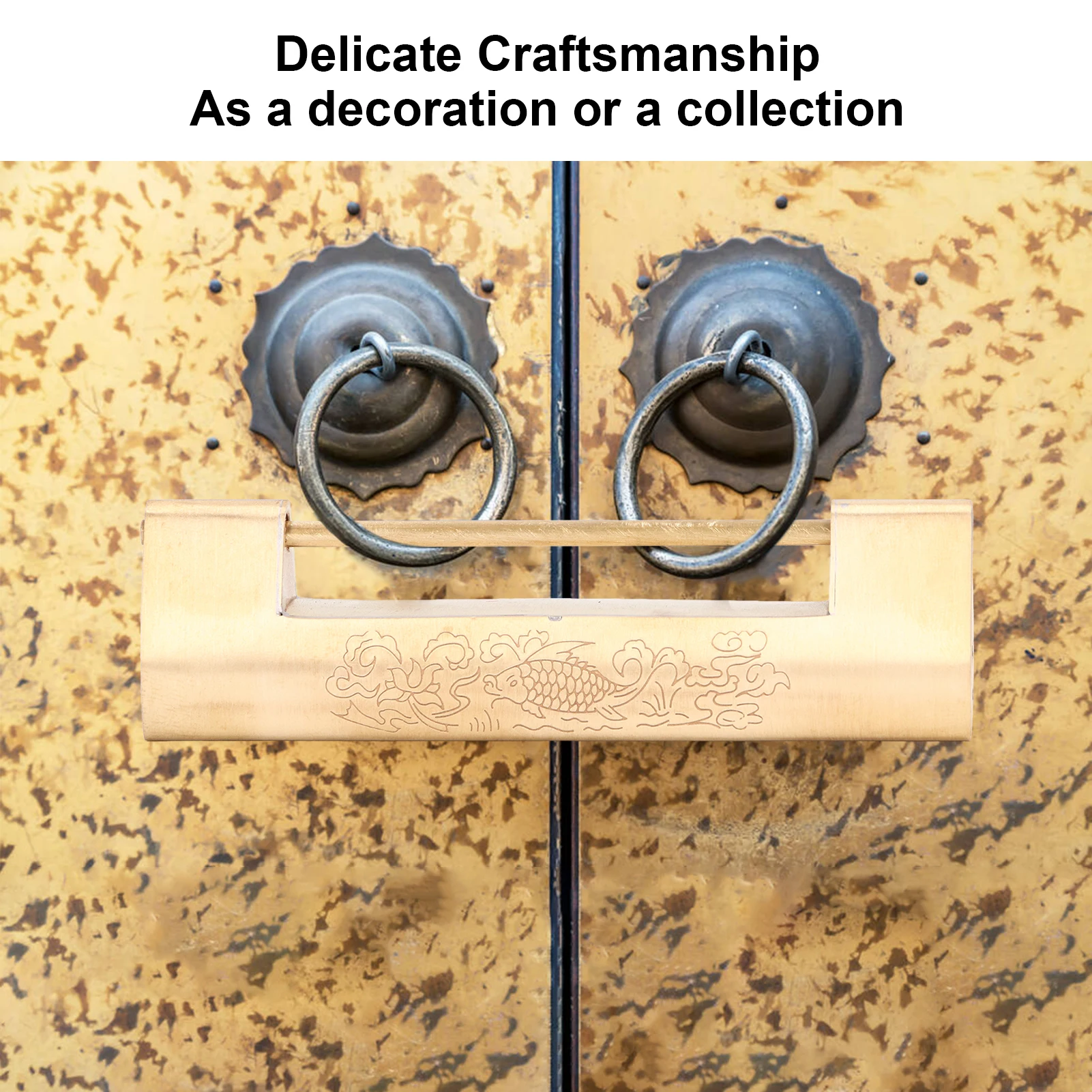 Винтажный висячий замок из латуни с интервалом 8 см