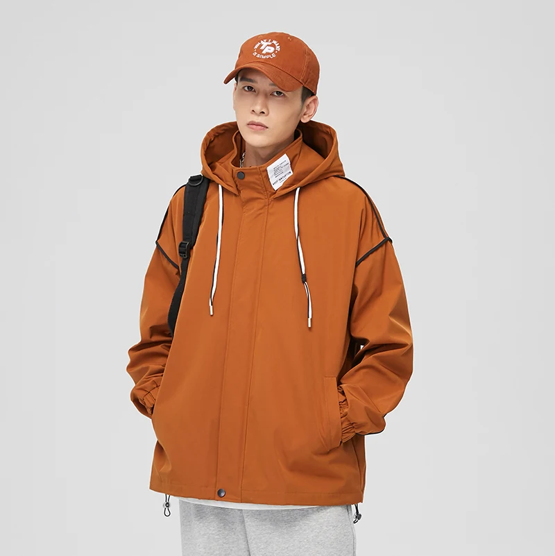 

Students Sports Clean Thin Coats Lightweight Hooded Technical Jacket Fashion Casual Windproof and Waterproof Windbreaker for Men