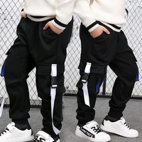 boys pants casual sweatpants teenage boys elastic waist multi pocket fashion korean children long pants for 3 14 years