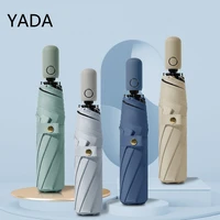 yada 2022 luxury solid color automatic umbrella sunny and rainy umbrellas for men women windproof fold uv parapluie ys220038