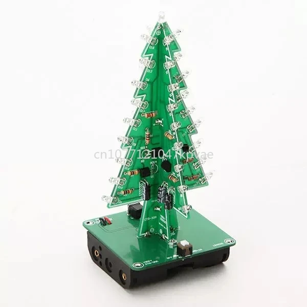 

3d christmas tree diy kits 7 color light flash led circuit trees xmas colorful kit