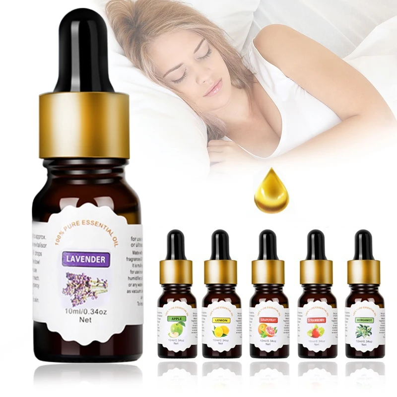 Tea Tree Essential Oils 10ML With Dropper Flower Fruit Diffuser Oil Lavender Jasmine Aromatherapy Rose Humidifier Vanilla Oil