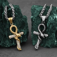 christian faith serpent cross stainless steel pendant men and women charm fashion pendant necklace stainless steel jewelry gift