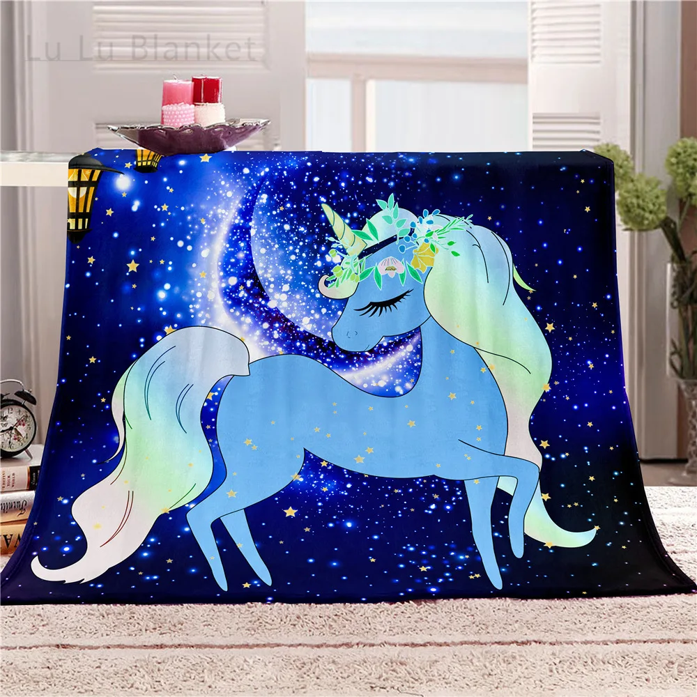 

Anime Galaxy Unicorn Designer Blanket Soft Throw Bedspread Beach Warm Travel Flannel Cover For Bed Sofa Kids Boys Girls Gift
