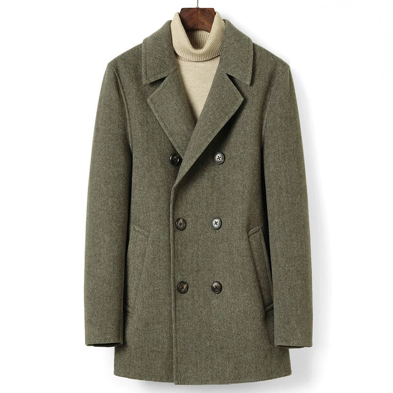 

Fashion Men Wool Mens Casual Business Trench Thick Coat Mens Leisure Overcoat Male Punk Style Blends Dust Coats Jackets B212