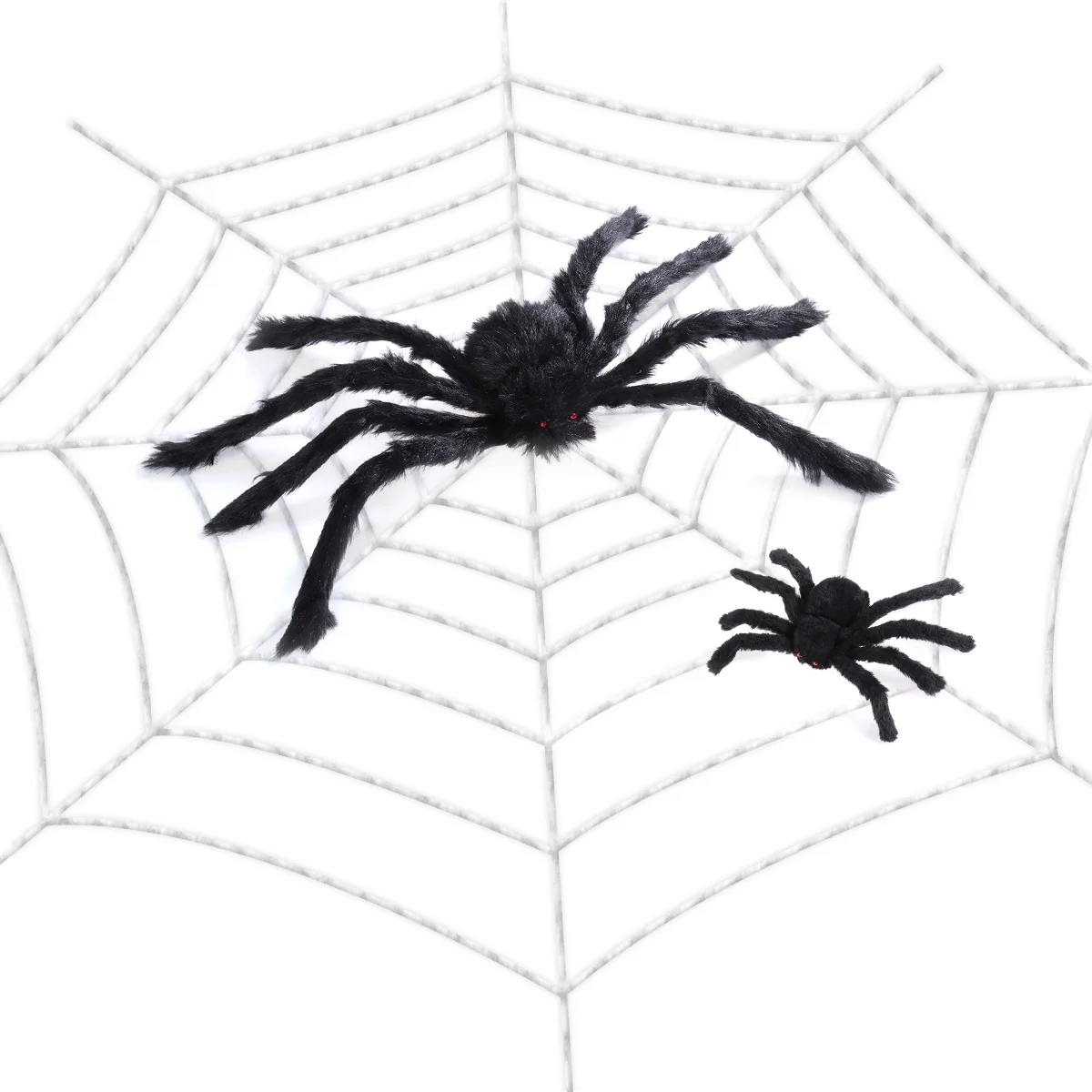 

Spider Web Decorations Indoor & Outdoor Spooky Spider Webbing (Spider Web + 30cm Black Spider + 60cm Black