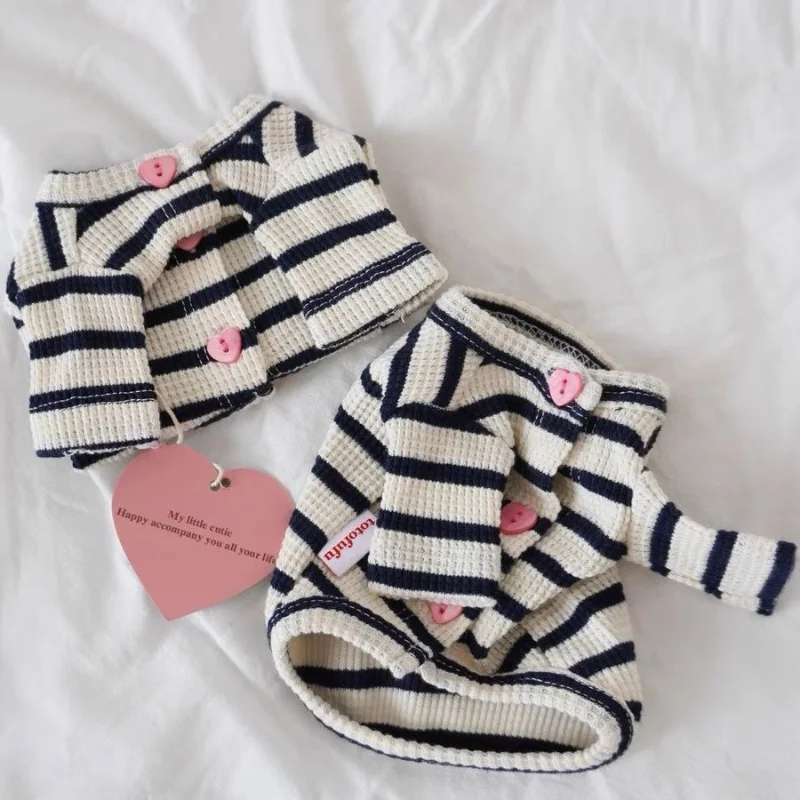 

Striped T-shirt Pet Dog Clothes Fashion Cardigan Clothing Dogs Small Cute Chihuahua Print Spring Summer Black White Boy Mascotas