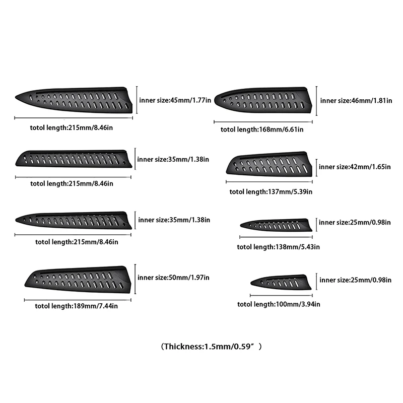 Черный пластиковый держатель ножа для шеф-повара - черный защитный чехол