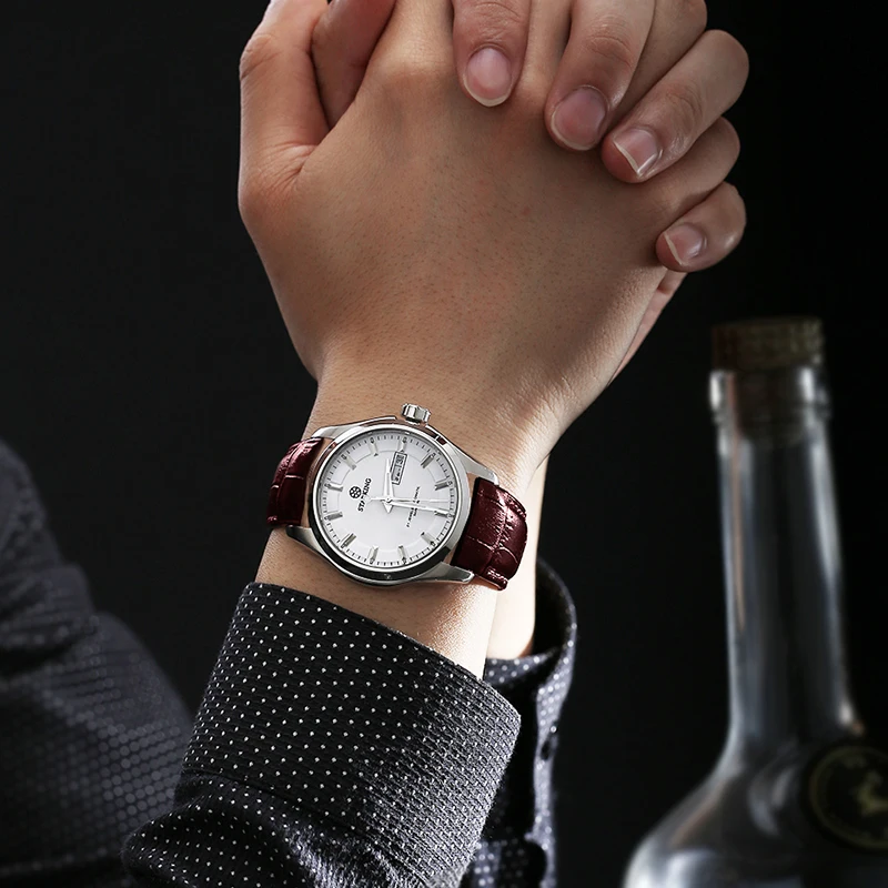 Мужские водонепроницаемые часы с ремешком из нержавеющей стали длина 50 м