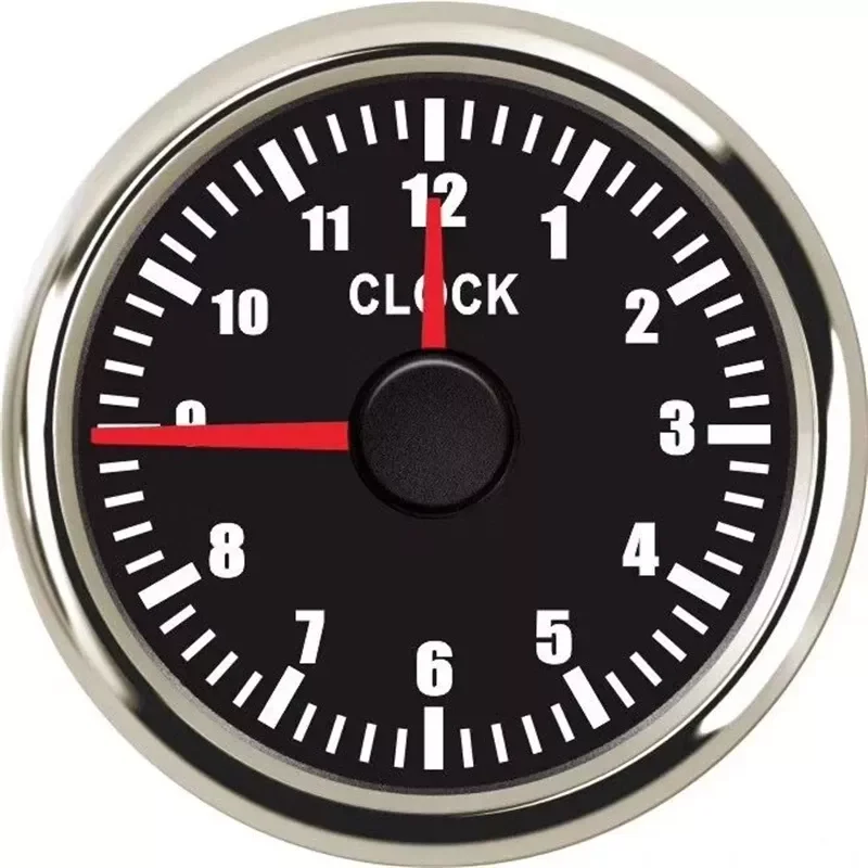 

AUTO PARTS 12 Hours Digital Pointer Clock Gauge Hour Meters for Marine Car Boat Yacht Show Clock Meters Red Backlight 9~32Vht ho