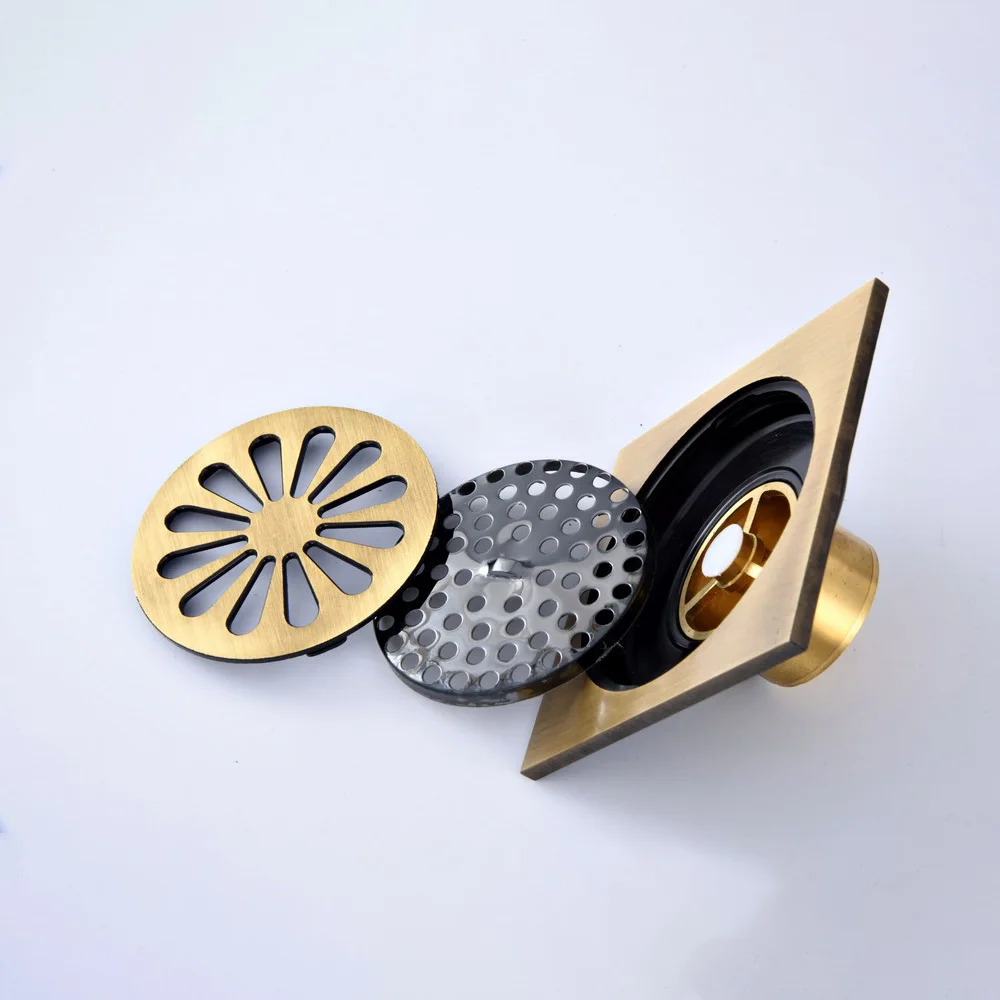 Античный латунный Слив для ванной комнаты с защитой от запаха и насекомых Dhr076