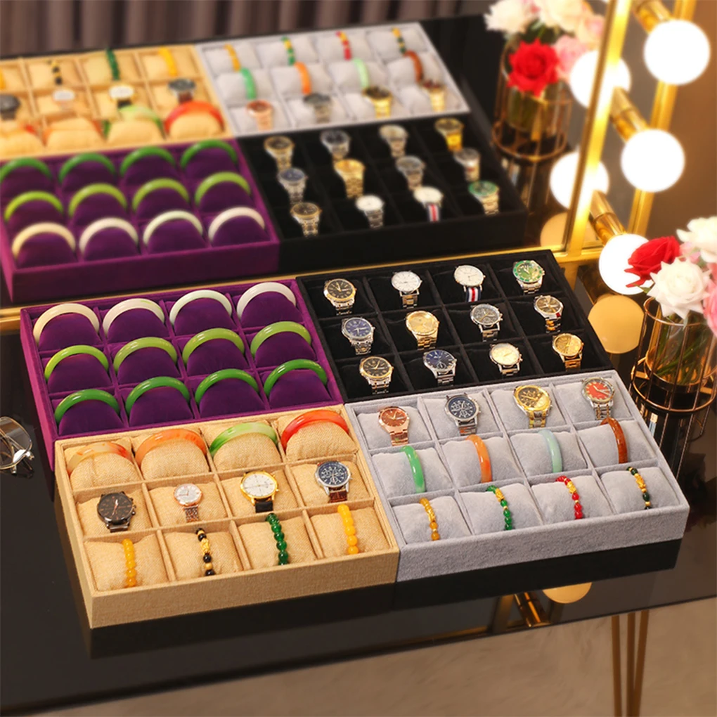 

Сетчатый органайзер для ювелирных изделий, лоток для демонстрации ювелирных изделий, браслетов, часов, лоток для ювелирных изделий, органайзер для часов, серый