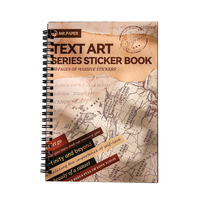 

40pcs Retro English Alphabet Large size sticker book，DIY Scrapbook Collage Decoration，Diary Stickers，School Stationery supplies