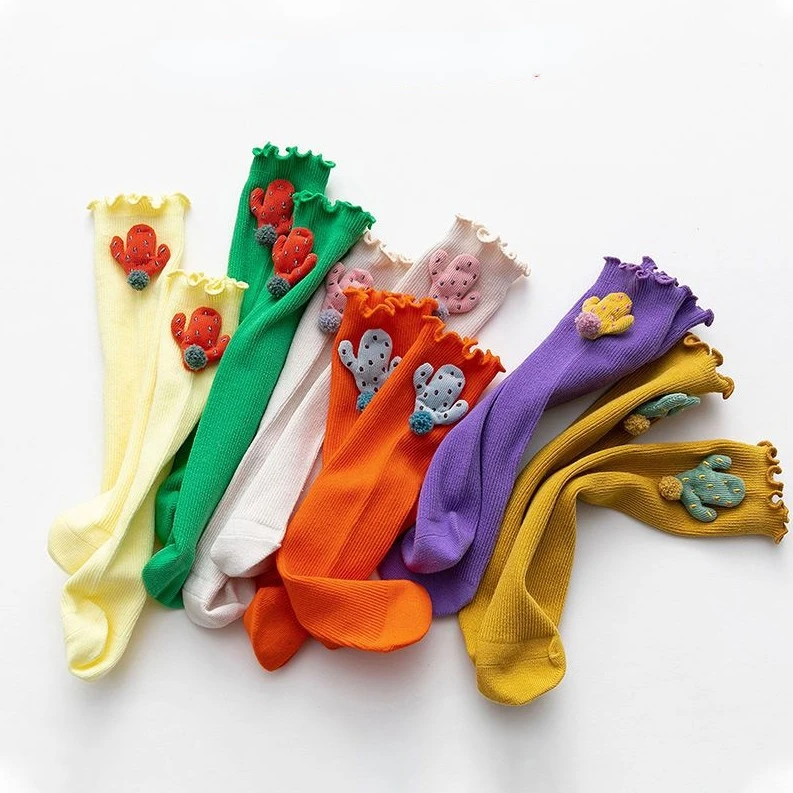 RiniKinda 2022 Autumn Girls Baby Socks Cartoon Socks Baby Princess Socks Infants Knee Length Socks Newborn Thin Cotton Socks