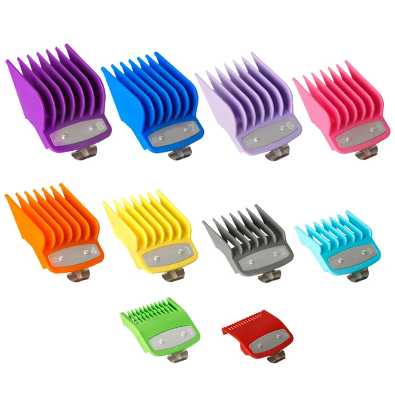 

10PCS Clipper Guards For Wahl Clipper, Colored Hair Clipper Cutting Guides With Metal Clip From 1/16 Inch To 1 Inch