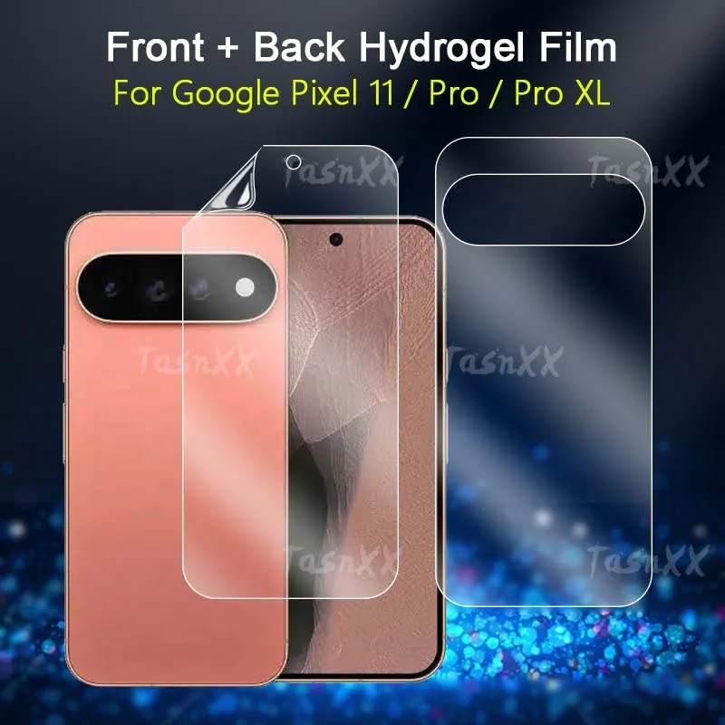 Фото Защитная пленка для переднего/заднего экрана Google Pixel 11 Pro XL, ультрапрозрачная, тонкая, мягкая, восстанавливаемая гидрогелевая пленка - не закаленное стекло. №1