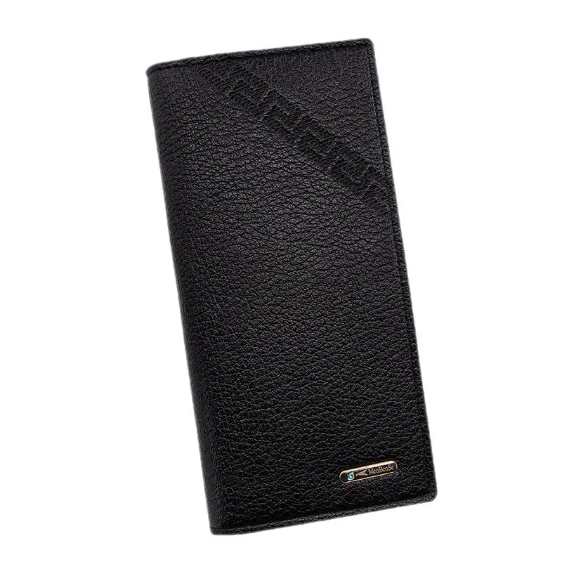 Business Leather Men Long Wallet Fashion Magnetic Snap Multiple Credit Card Holder High Capacity Money Purse Bag For Male