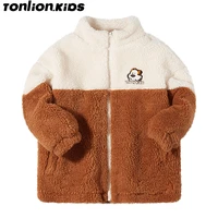 ton lion kids polar fleece jacket winter thickening warm casual fashion trend boys fleece jacket 5 12 years old