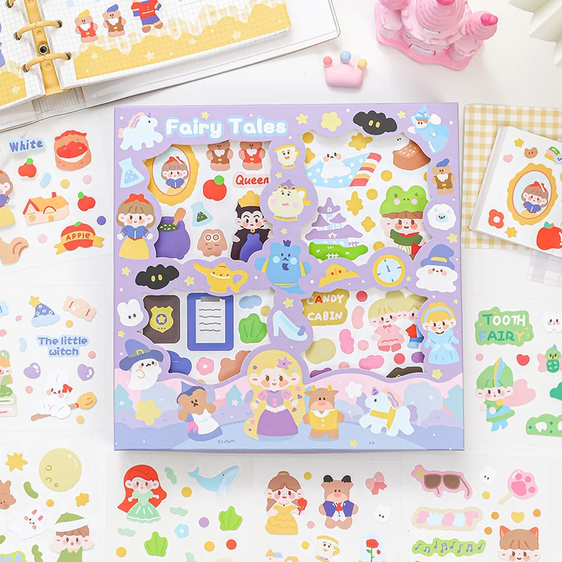 

100 Sheets Cute Princess Cartoon Paper Stickers for Scrapbooking Bullet Journaling