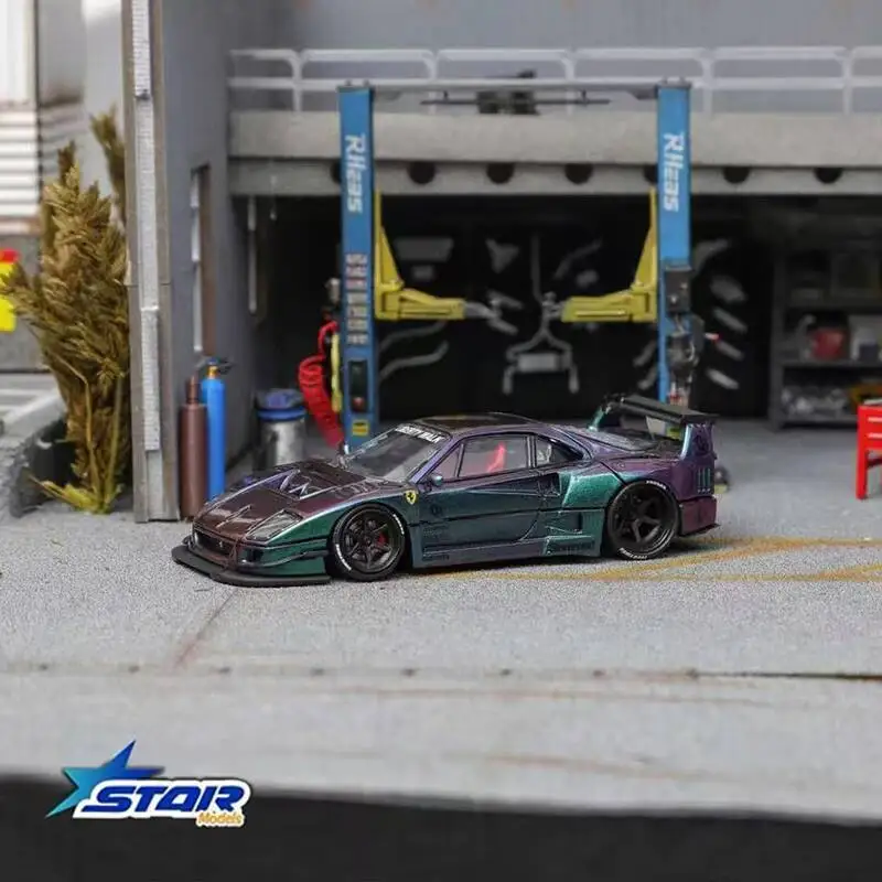 STAR 1:64 LBWK F40 Ice Blue Maggic Фиолетовая модель автомобиля Соберите миниатюрные игрушки с открытым капюшоном, литой под давлением (art.: 3920d0e63cbf9) - 3920d0e63cbf9