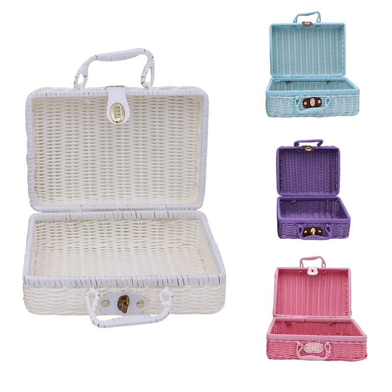 

Косметический реквизит Bestretro для сортировки, ротанговый чемодан, компактный контейнер для хранения мусора