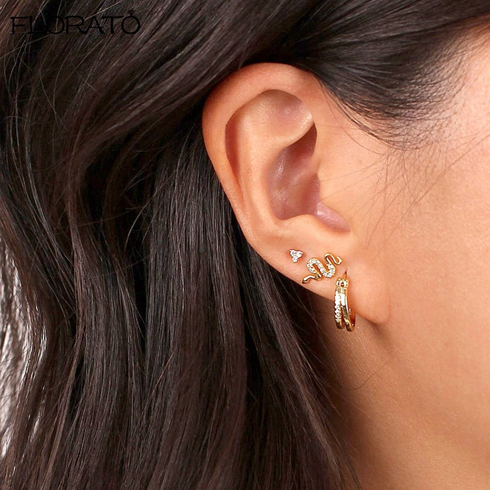 Минималистичные серьги в виде змеи/бабочки из стерлингового серебра 925 пробы