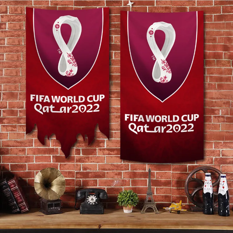 

2022 World Cup Qatar Flag Polyester Bar Club Party Atmosphere Background Wall Decoration Commemorative Hanging Flag