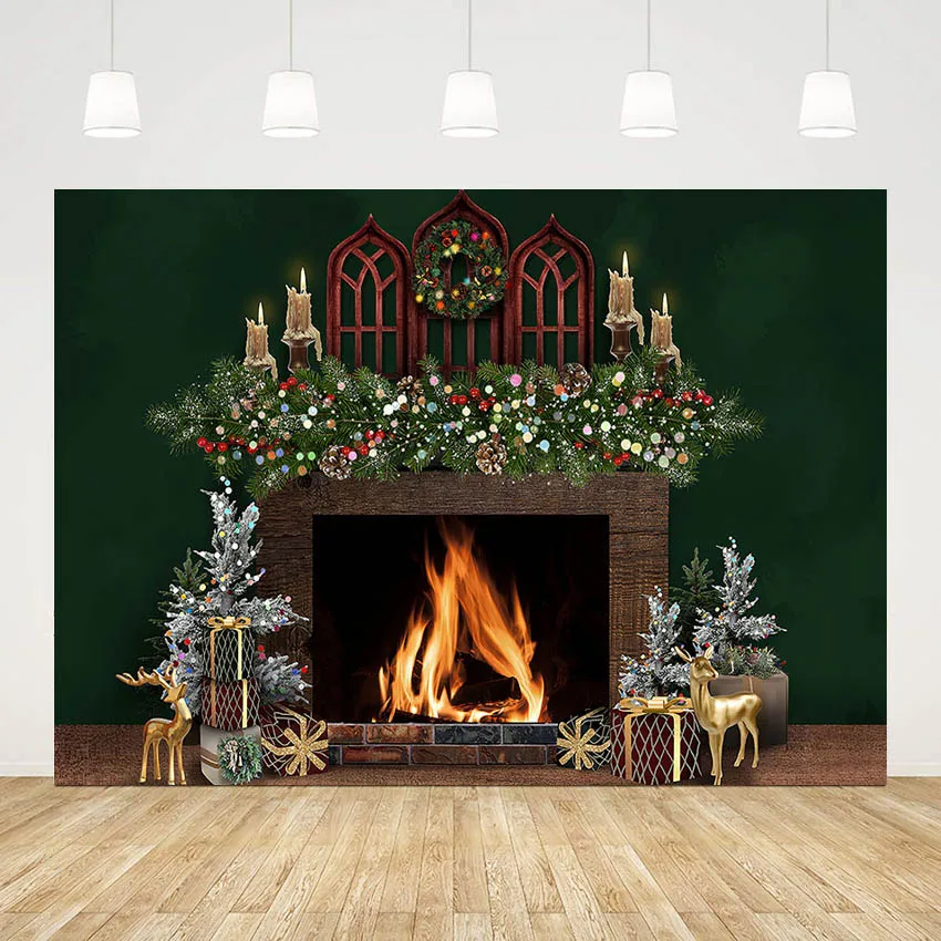 

Рождественский подарок Mehofond фотосессия фон деревянный камин Детский семейный фестиваль портрет фотография Фон Фотостудия