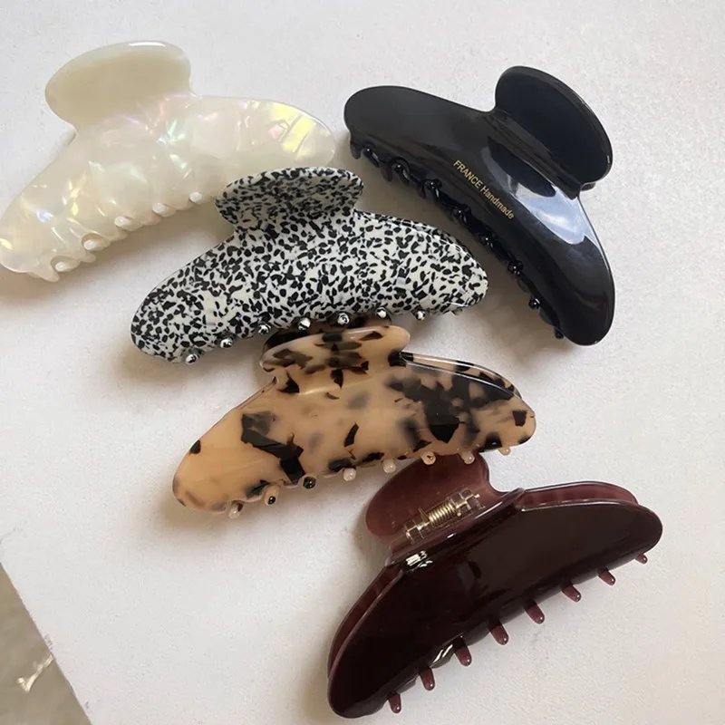 

Высококачественные ацетатные большие заколки для волос, модные аксессуары для волос, женские трендовые зажимы для спины, бутиковые милые аксессуары для волос