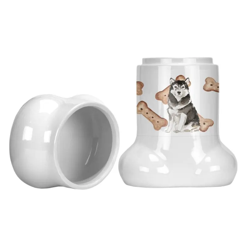 

Multicolor Alaskan Malamute-Shaped Treat Jar – Perfect for Long-Lasting Pet Snacks & Treats!