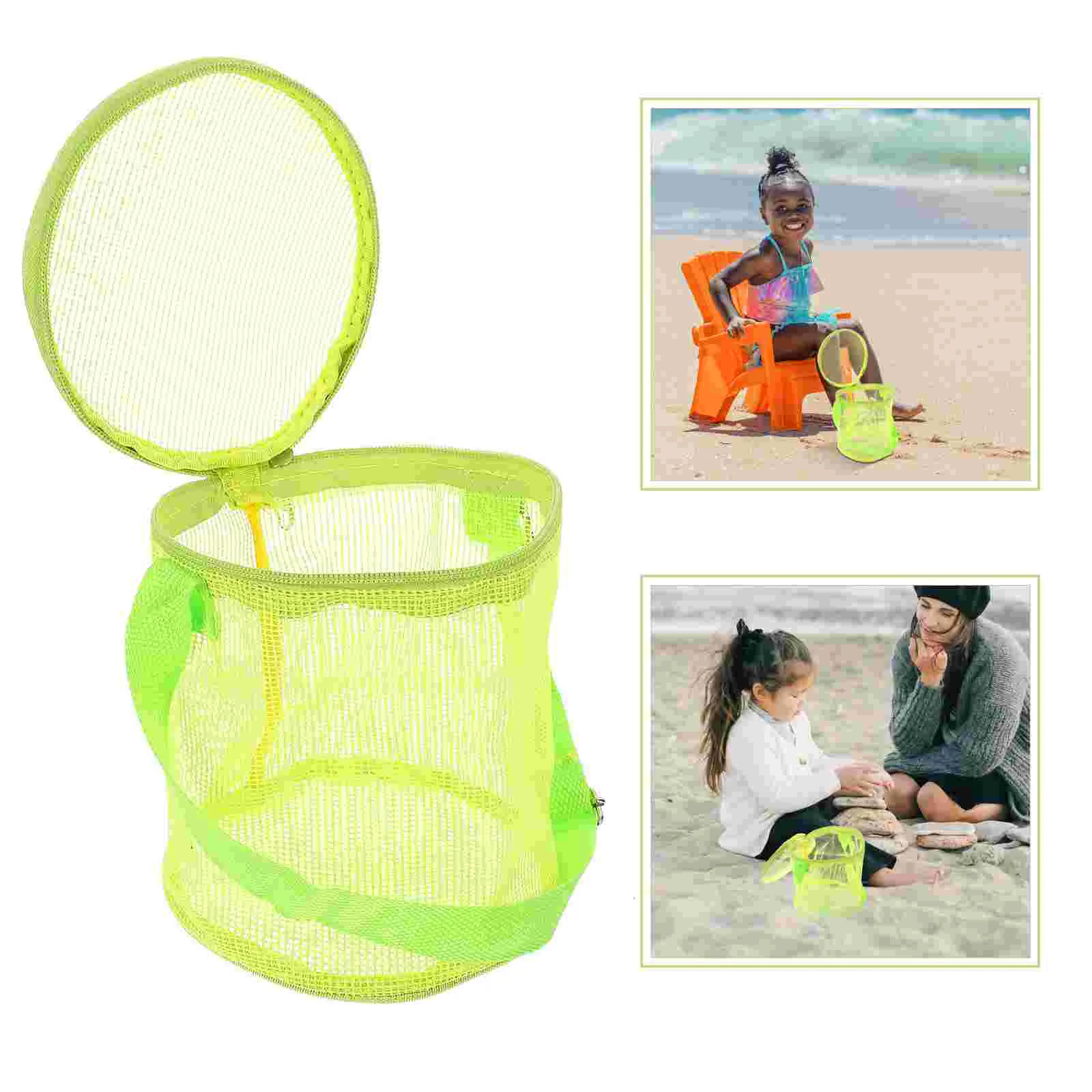 

Beach Storage Bag Portable Bucket Large Capacity Supply Kids Mesh Childrens Toys
