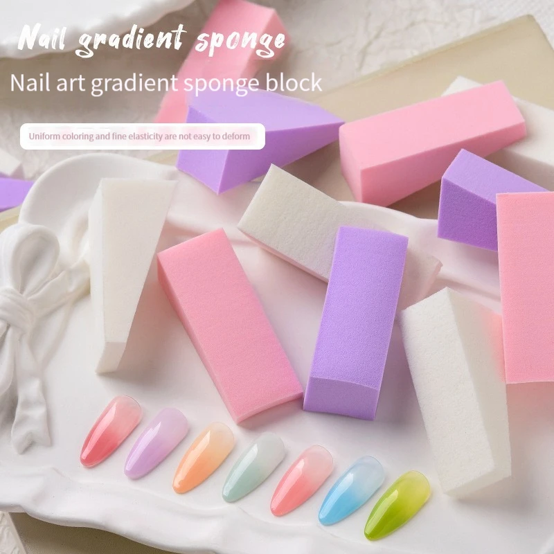 

24pcs Nail Art Tools Enhancement Gradient Sponge Colorful Powder Multiple Sides Available Adhesive Sticker Halo Dyeing Tool Set