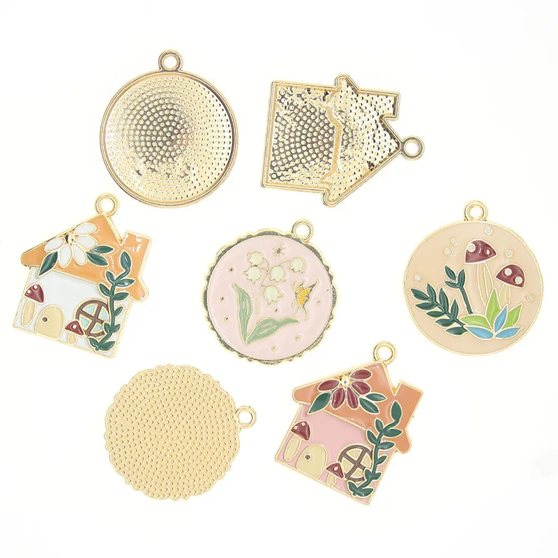 10 шт. круглые подвески в виде пчелы бабочки стрекозы грибов