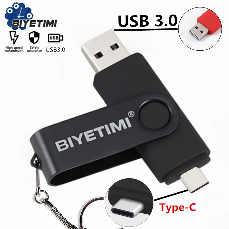 Usb-флеш-накопитель Biyetimi Type c 128 дюйма 64 ГБ 256 | Компьютеры и - Цена: 3087.35