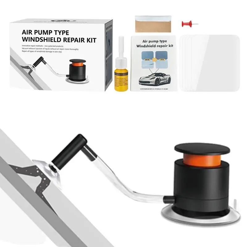 

Windshield Repair Kit Automotive Glass Nano Repair Fluid Air Pump Type Windscreen Crack Repair Kit For Fix Chips Bulls-Eye
