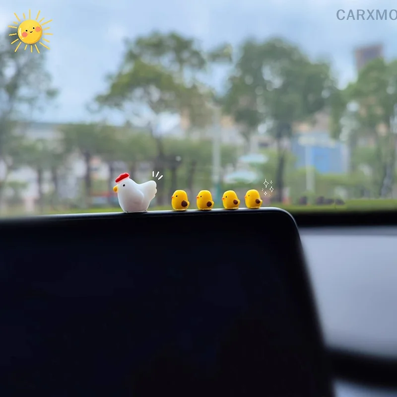 Милые мини-курицы аксессуары для приборной панели автомобиля забавные цыплята