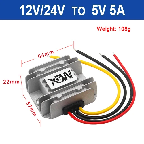 

XWST DC-DC понижающий преобразователь 12/24В в 5В 1-40А