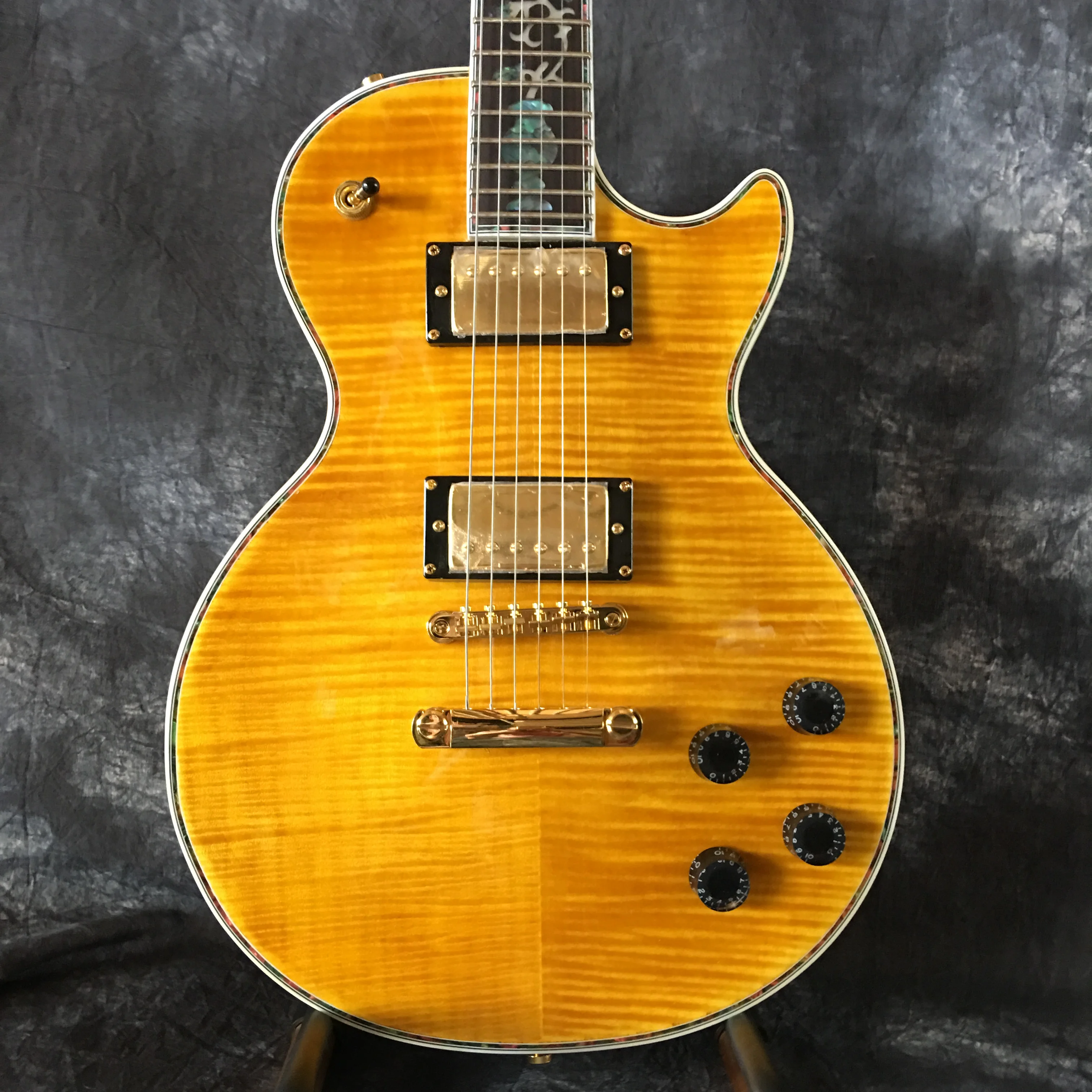 

New Handmade Electric Guitar Abalone, Abalone Flower Inlay Fingerboard & Abalone Electric Guitar Binding, Free Shipping