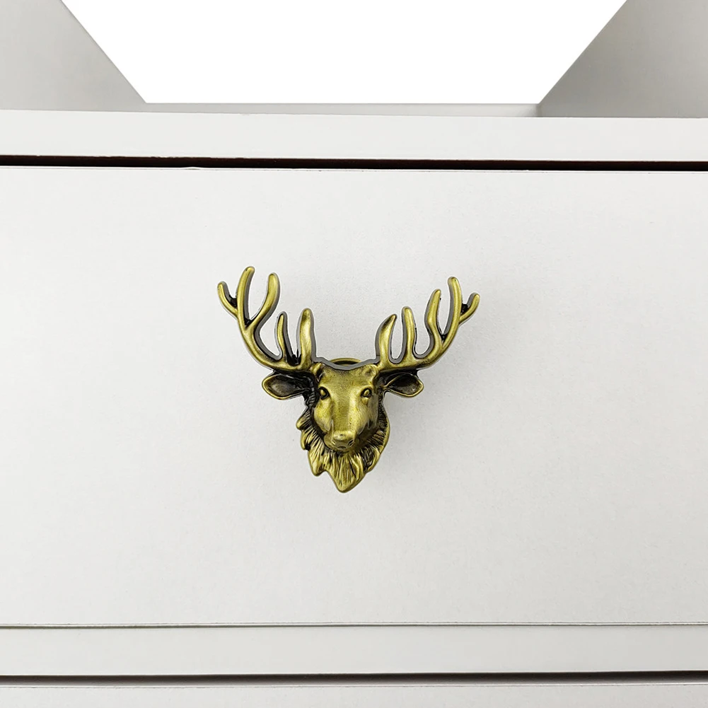 

1Pc Cabinets Handle Furniture Handle Cabinet Knob Animal Shape Reindeer Zinc Alloy Spare Tools For Children Room