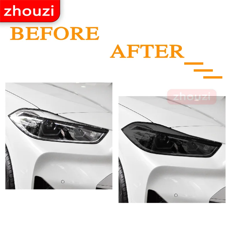 

2 Pcs For BMW X2 F39 2017-Present Accessories Car Headlight Tint Black Protective Film Vinyl Protection Transparent TPU Sticker