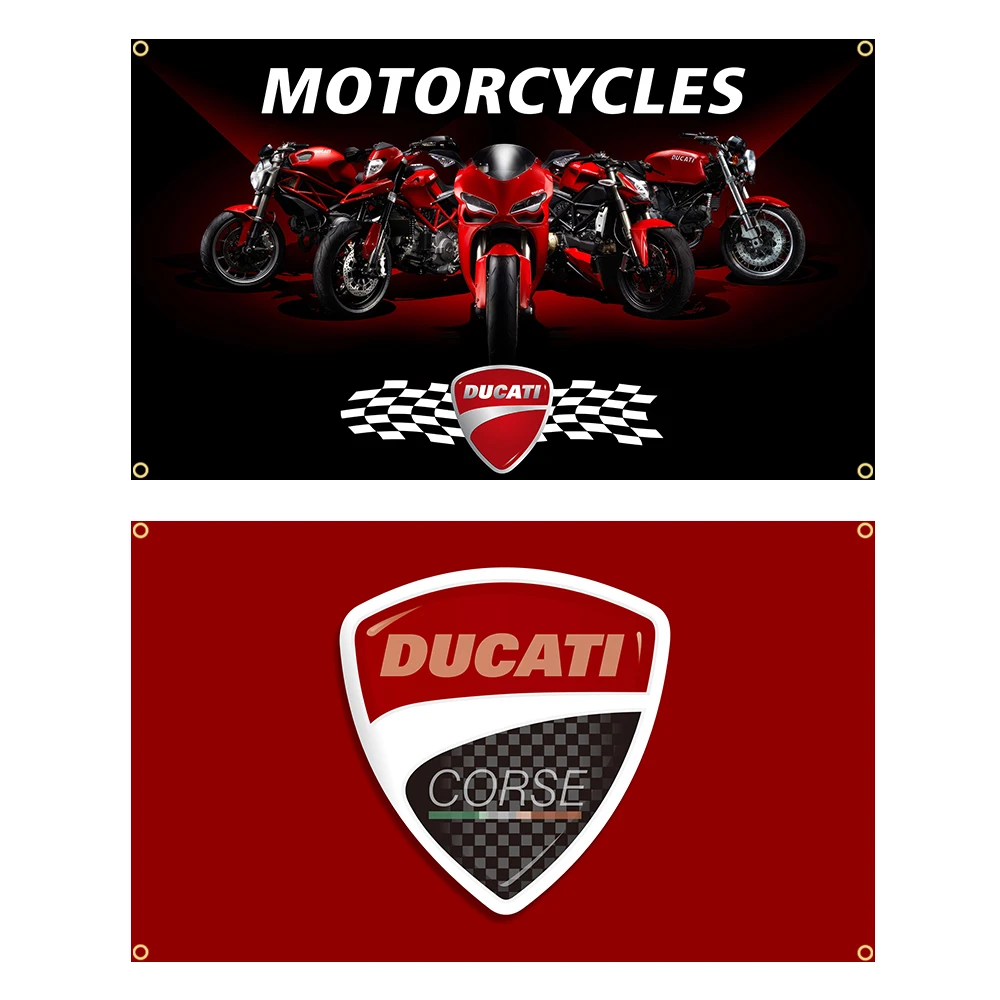 Флаг для гоночных мотоциклов 3 Х5 футов Италия DUCATI Racing украшение баннер гобелен