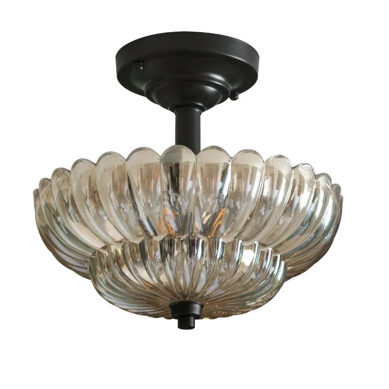 

American Indoor Led Ceiling Lights Transparent Glass Lustre Lampshade Bedroom Home Decor Indoor Living Room Kitchen Chandeliers