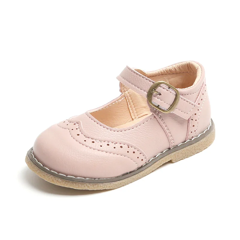 Girl's Mary Janes Elegant Classic British Style Pure Color Children Leather Shoes 21-30 Infant Spring Summer Kids Flat Shoe enlarge