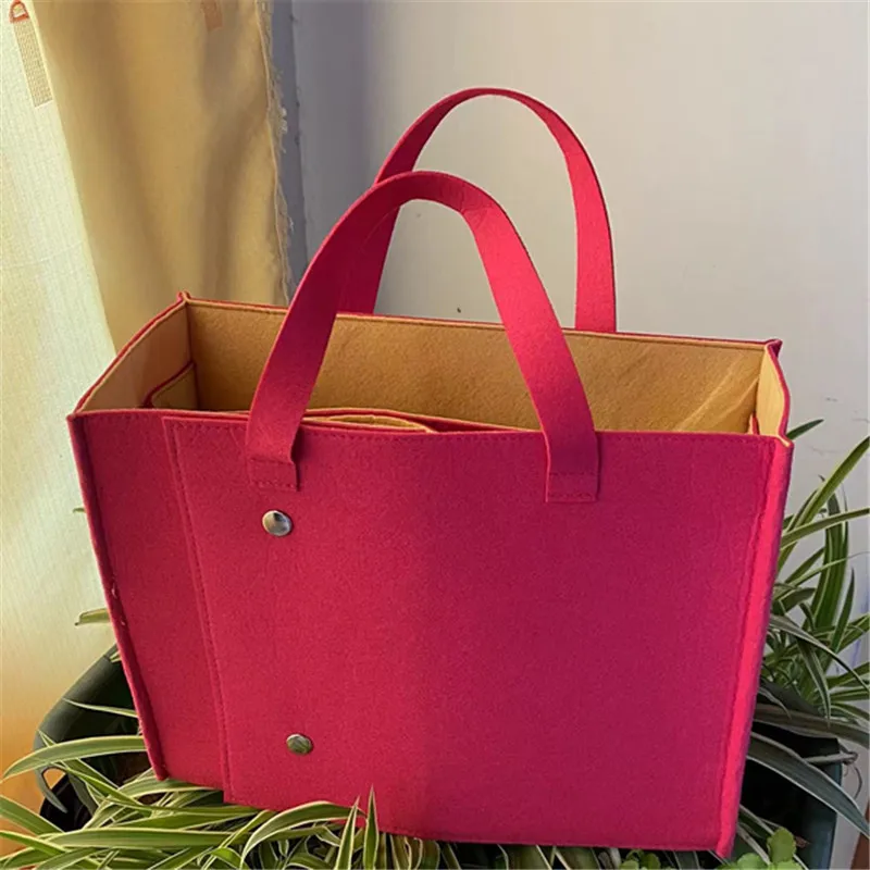 

Japanese Polyester Felt Bag Pad Notebook Foldable Bags Organizer Large Capacity Handbags Student School Book Bags Storage Bag
