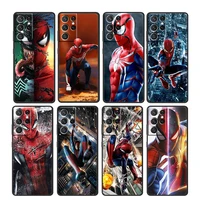 marvel spiderman art for samsung galaxy s22 s21 s20 ultra plus pro s10 s9 s8 s7 4g 5g soft tpu black phone case fundas cover